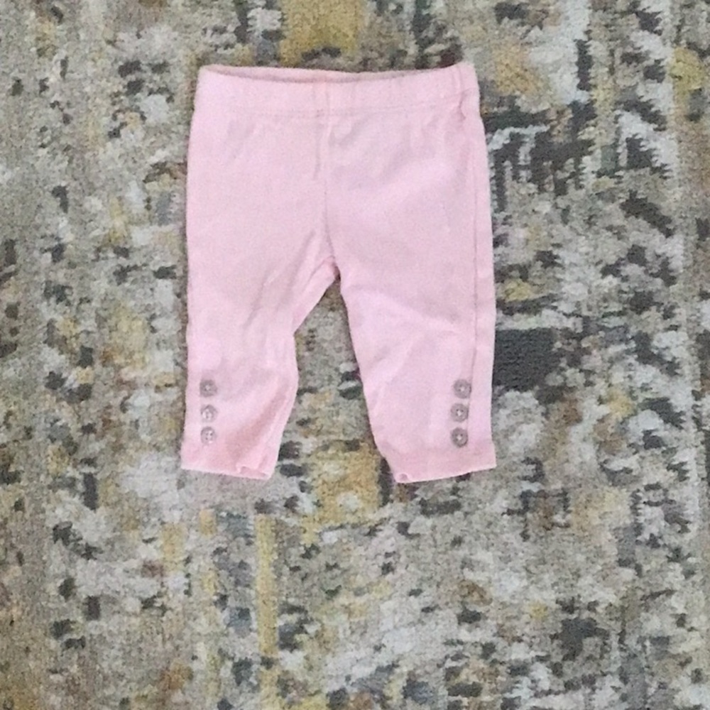 Pink Baby Leggings with Button Accents